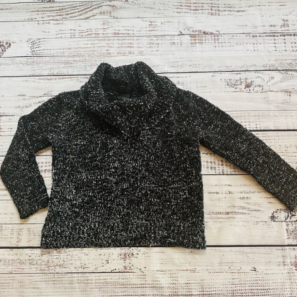 Women’s black & silver turtle neck sweater! Size Medium